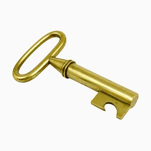 Large Brass Key Cork Screw or Bottle Opener attributed to Carl Auböck, Austria, 1950s