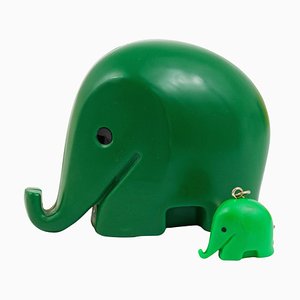 Salvadanaio Drumbo Green Elephant attribuito a Luigi Colani per Dresdner Bank, anni '70