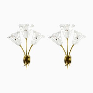 Flower Sconces attributed to Emil Stejnar for Rupert Nikoll, Vienna, 1950s, Set of 2