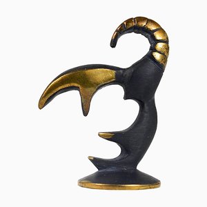 Brass Cancer Zodiac Figurine attributed to Walter Bosse for Hertha Baller, Austria, 1950s