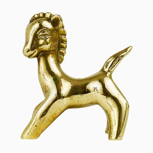 Mid-Century Brass Horse Figurine by Walter Bosse for Hertha Baller, Austria, 1950s