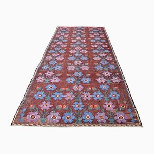 Vintage Kelim Teppich aus Wolle mit Blumenmuster