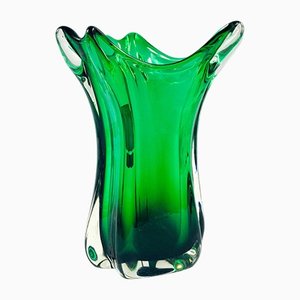Large Mid-Century Labelled Chambord Murano Glass Vase from Fratelli Toso, Italy, 1940s