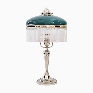 Art Deco Nickel, Plated Table Lamp, Vienna, 1920s