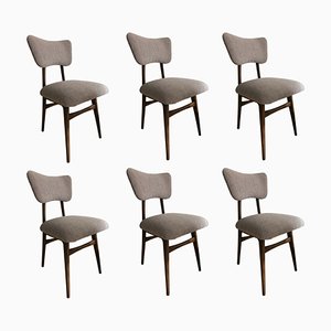 Cream Bouclé Dining Chairs, Europe, 1960s, Set of 6