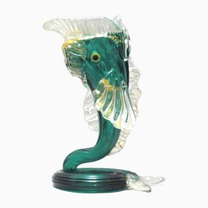 Murano Glass Fish Vase attributed to Salviati, 1950s