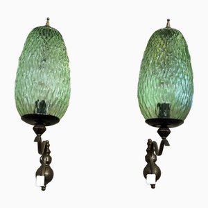 Green Murano Glass Wall Light, 1980s