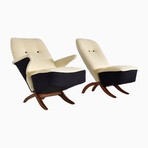 Penguin Lounge Chairs in Bouclé by Theo Ruth for Artifort, 1960s, Set of 2