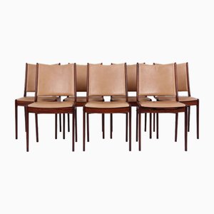 Danish Dining Room Chairs in Rosewood by Johannes Andersen for Uldum Møbelfabrik, 1970s, Set of 7