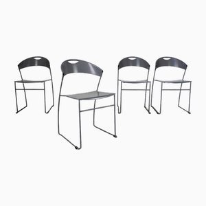Juliette Chairs by Hannes Wettstein for Ceruti Baleri, 1980s, Set of 4