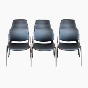 Sedie Ds106 Desk Chairs by Giancarlo Piretti for Castelli / Anonima Castelli, Italy, 1965, Set of 9