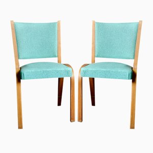 Green Bow Wood Lounge Chairs from Steiner, 1950s, Set of 2