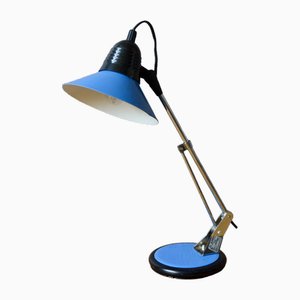 Lámpara de escritorio azul de aluminio
