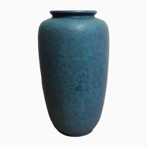 Deutsche Vintage Vase aus Keramik mit Türkisblauer Glasur von Carstens, 1970er