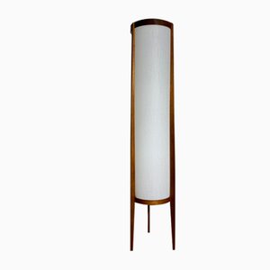 Lampada Mid-Century tripode in teak, lampada da terra, anni '50