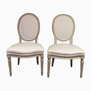 Gustavian Medallion Chairs, 1780s, Set of 2