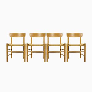 Danish J39 Dining Chairs in Oak by Børge Mogensen for F.D.B. Mobler, 1960s, Set of 4
