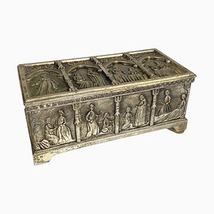 19th Century England Box in Metal & Silver Color