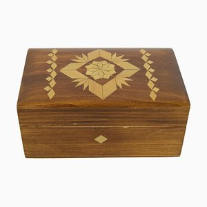 Mid-Century Small Hand Carved Wood Box, 1950s