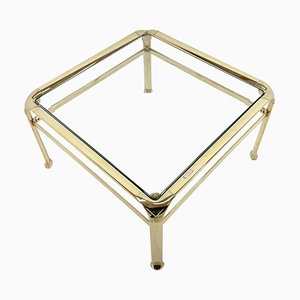 Italian Coffee Table in Brass and Glass by Mauro Lipparini, 1970s