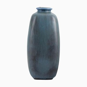 Jarrón Knabstrup de cerámica con esmaltado en tonos azul y gris, años 60