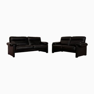 DS70 Sofas in Black Leather from De Sede, Set of 2