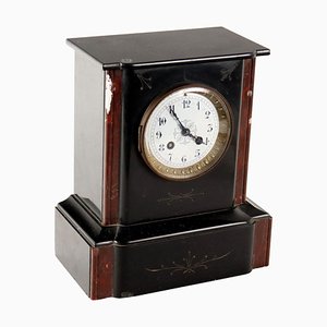 Clock in Black and Red Marble