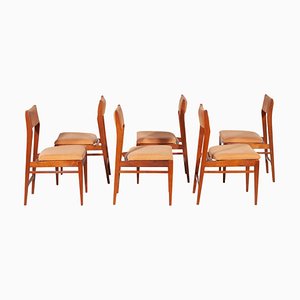 Oak Dining Chairs, Belgium, 1956, Set of 8