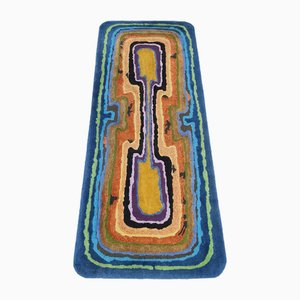 Vintage Teppich mit psychedelischem Rillenmuster, 1960er
