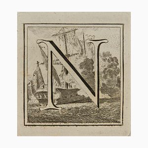 Luigi Vanvitelli, Lettera dell'alfabeto N, Acquaforte, XVIII secolo