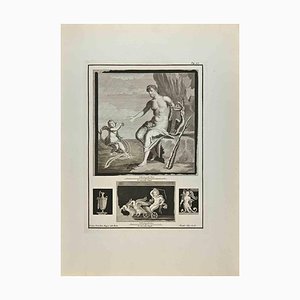 Giuseppe Aloja, Héraclès et Cupidon, Eau-forte, XVIIIe siècle