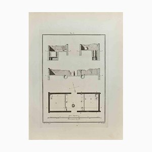 Vincenzo Scarpati, Architectural Roman Map, Etching, 18th Century