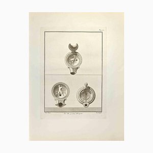 Vincenzo Scarpati, Oil Lamp with Hercules and Animals, Etching, 18th Century