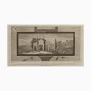 Isidoro Frezza, Roman Temple Fresco, Etching, 18th Century