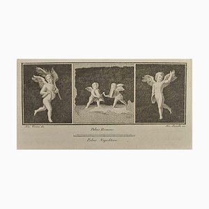 Nicola Fiorillo, Cupido in affresco pompeiano, Acquaforte, XVIII secolo
