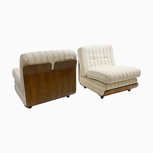 Moderne italienische Mid-Century Stühle aus Original Stoff, 1960er, 2er Set