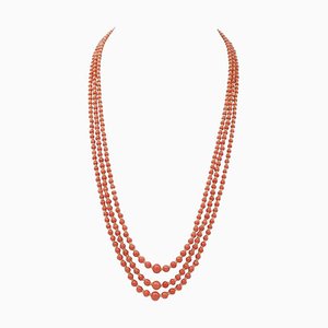 Multi-Strands Necklace with Coral, 1950s