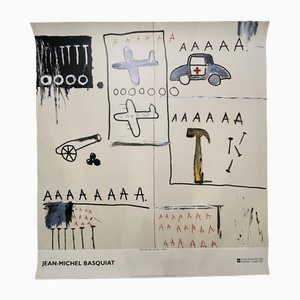 Póster original de Jean Michel Basquiat para la exposición celebrada en Roma