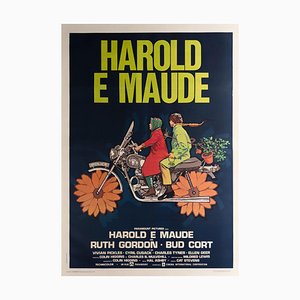Original Italian Harold & Maude Film Movie Poster in Linen Back, 1974