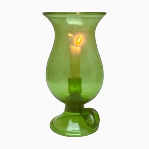 Green Empoli Murano Glass Hurricane Candleholdr, 1960s