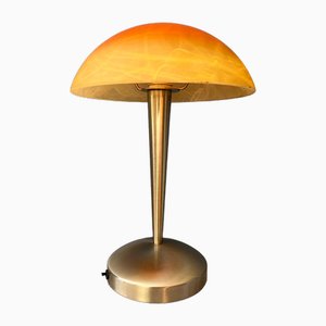 Lampada da tavolo vintage a forma di fungo in vetro