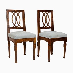Antique Austrian Chairs in Walnut, 1790, Set of 2
