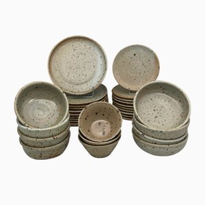 Service Set in Pyrite Sandstone by Gustave Tiffoche, Set of 21