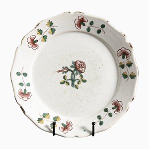 Late 18th Century Faience Thistle Plate from La Rochelle