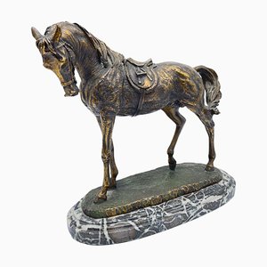 Sculpted Horse Sculpture on Marble