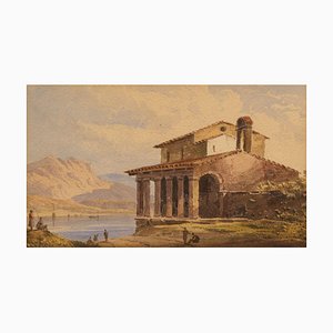 Después de William James Müller, paisaje italiano, principios del siglo XIX, acuarela