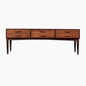 Low Mid-Century Modern Danish Sideboard with Drawers in Mahogany, 1970s