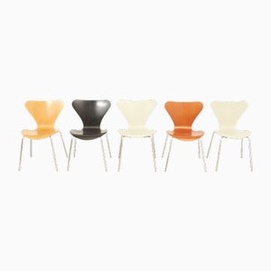 3107 Stühle von Arne Jacobsen für Fritz Hansen, 1970er, 5er Set