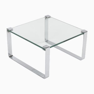 Chrome and Glass Metal Coffee Table by F. W. Möller for Ronald Schmitt, 1970s