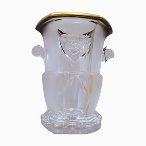 Art Deco Champagner Vase oder Eiskübel von Lorraine Crystal, Frankreich, 20. Jahrhundert